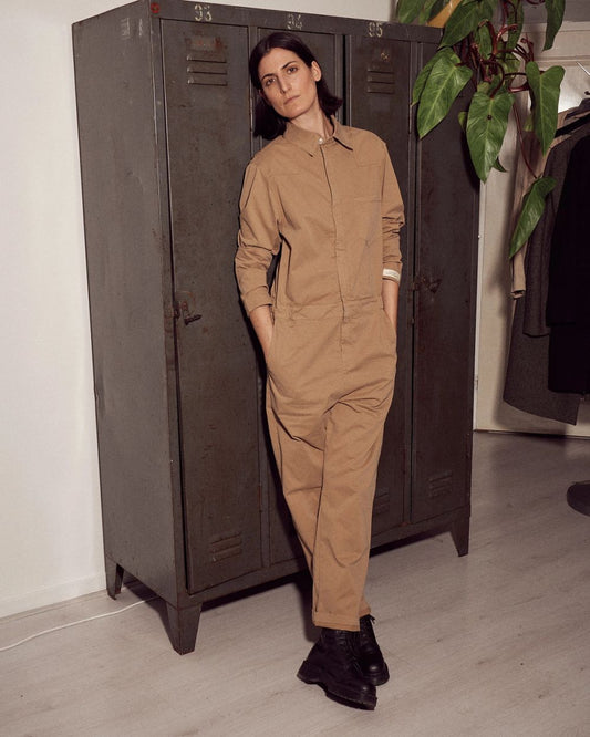 boiler suit ZPPR woman brushed cotton sand