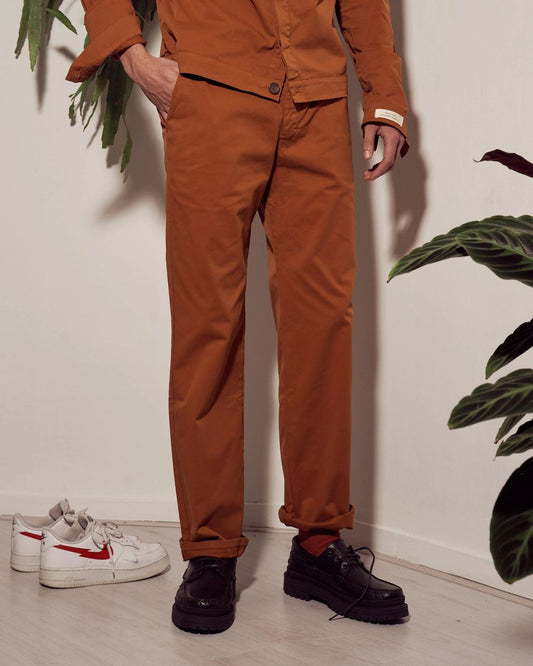 chino pants MR CASUAL cotton cedar orange