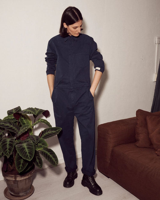 boiler suit ZPPR woman brushed cotton navy